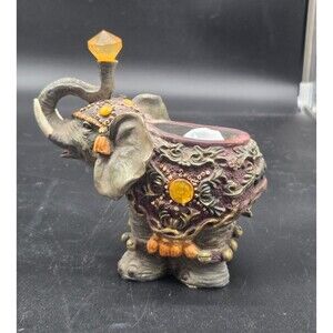 Decorative Resin Antiqued Gold Elephant Candle Holder Read Description
